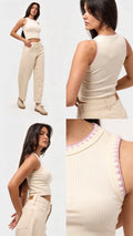 Beige Rose Tank Top