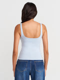 Wide Strap Cotton Top - Light Blue