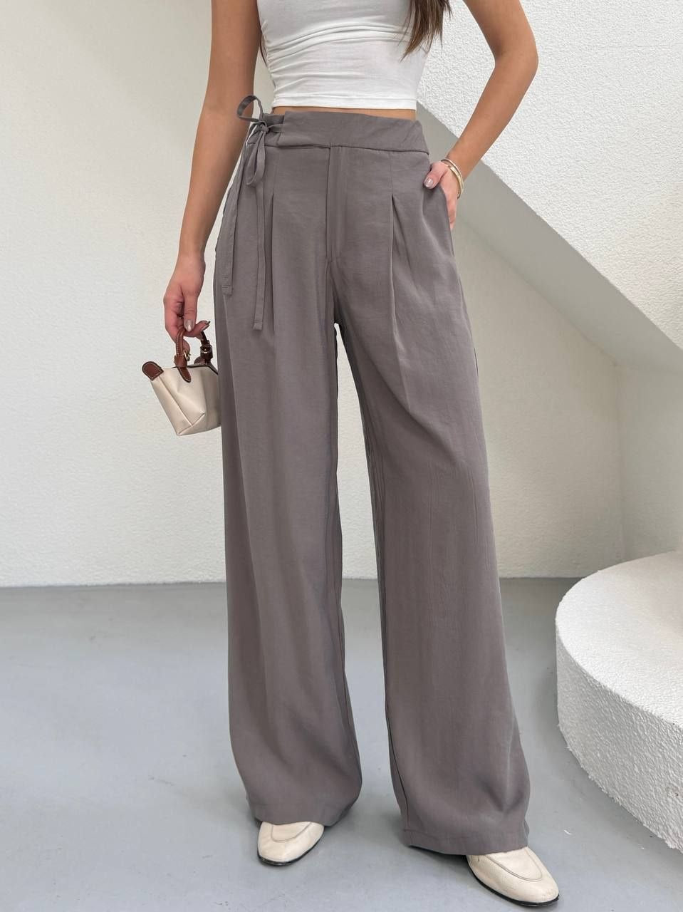 Mocha Classic Wide-Leg Pant