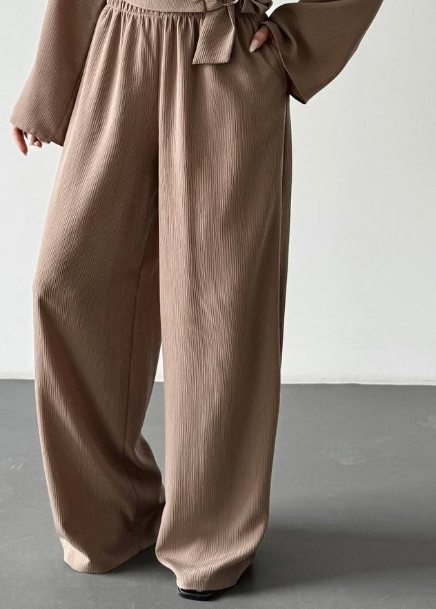 Wide leg linen pant