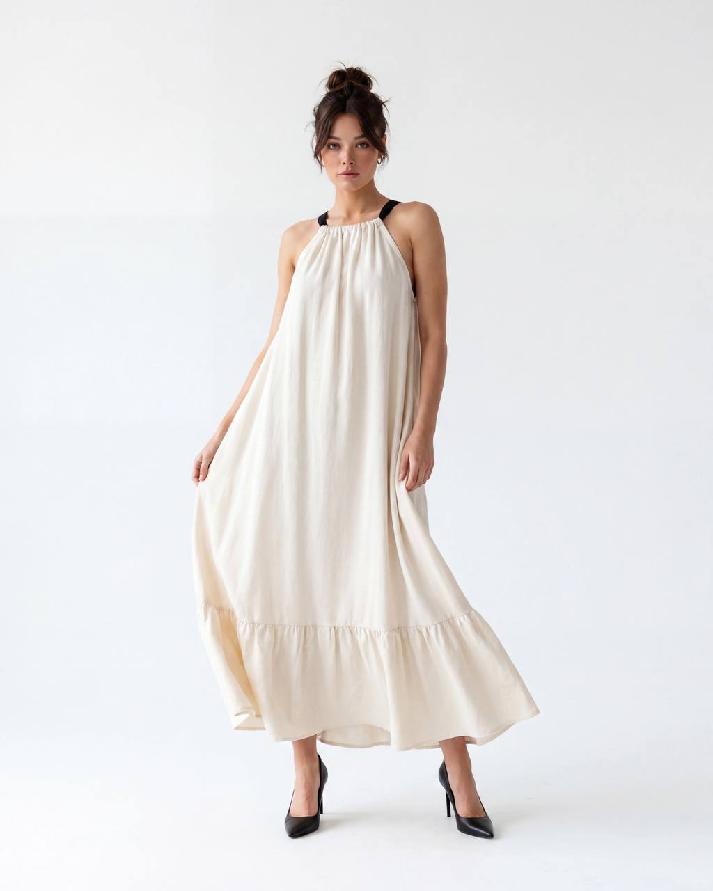 Linen maxi dress-beige