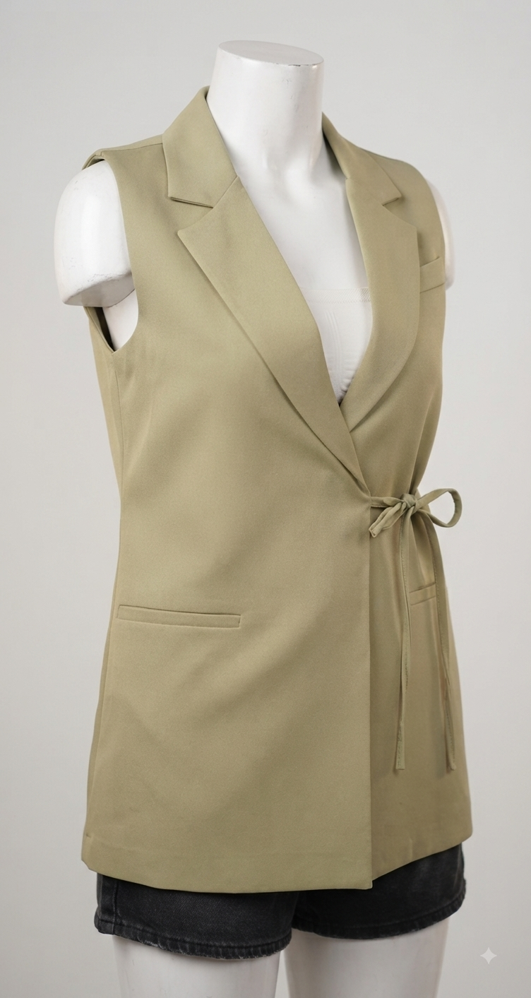 Signature Wrap Gilet-Mint