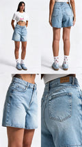 Mom fit denim short