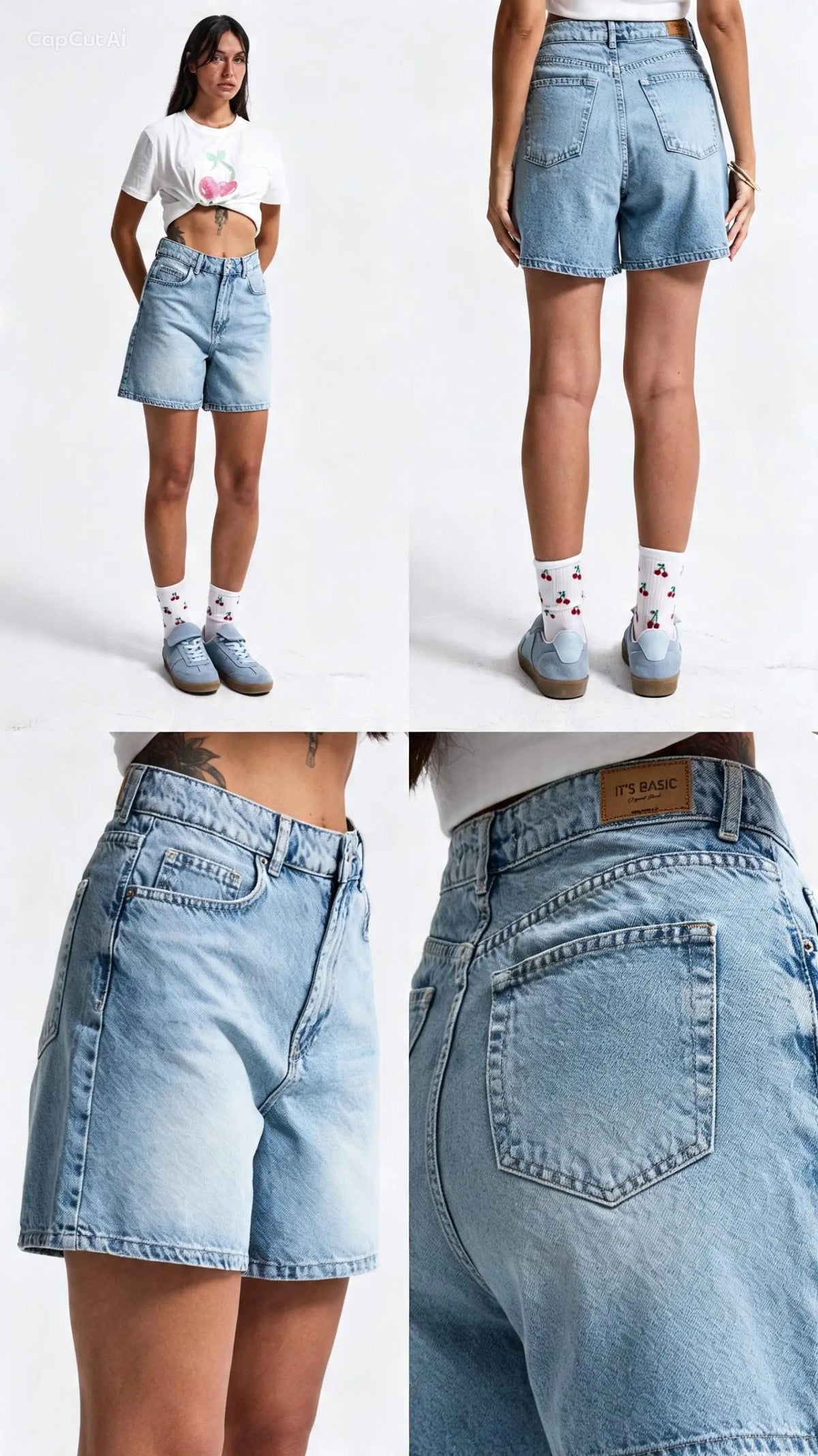 Mom fit denim short