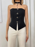 Strapless Corset Top-Black