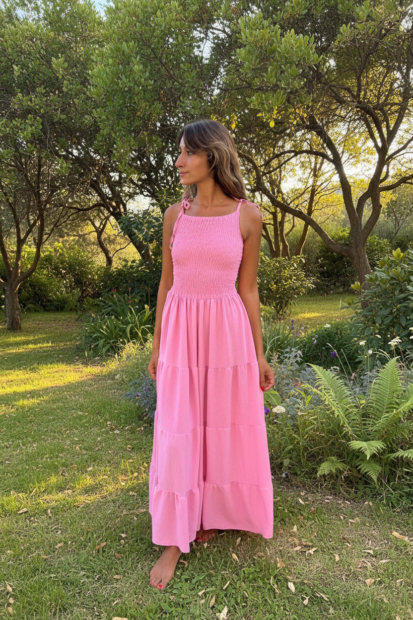 Rosy Tiered Sundress