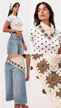 Brown crochet scarf