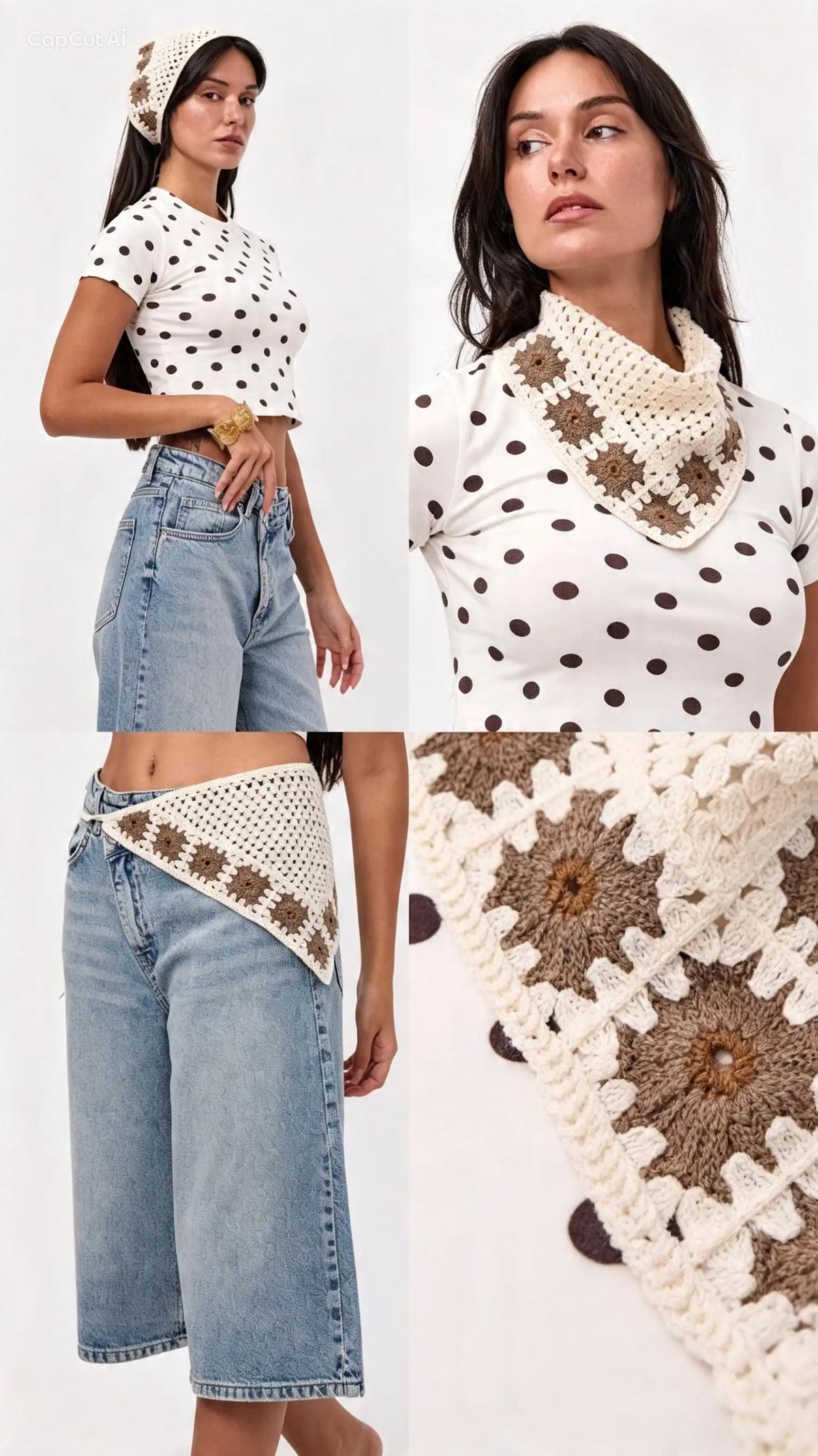 Brown crochet scarf