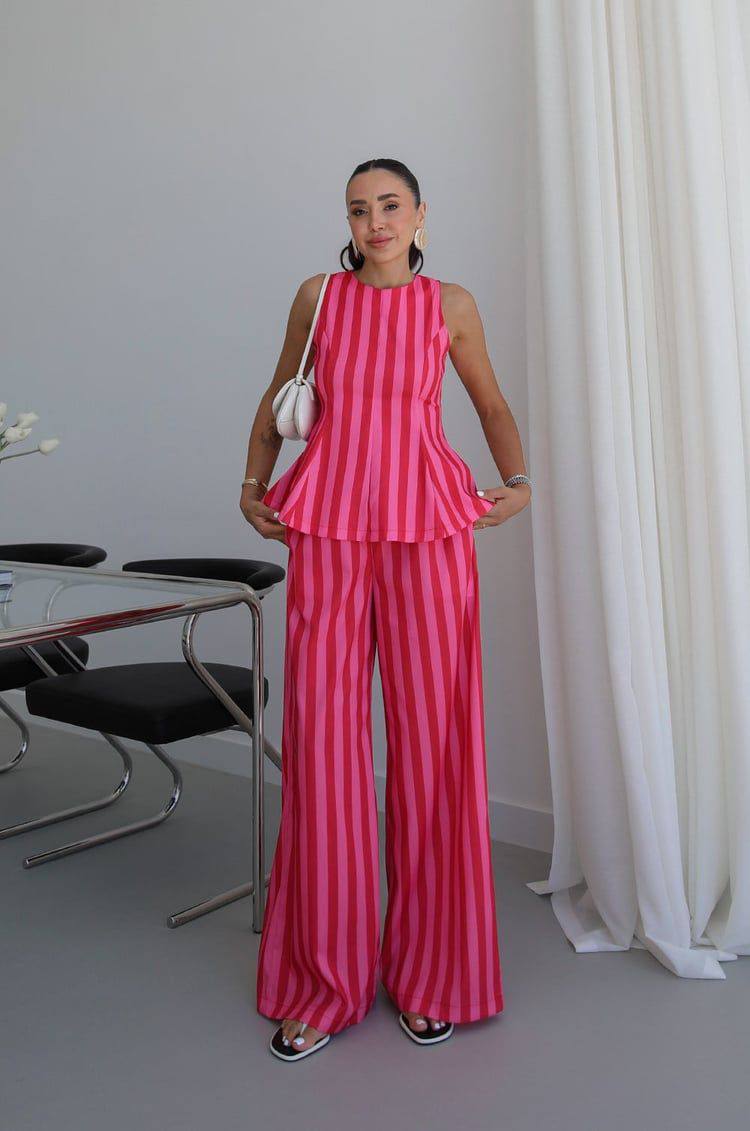 Red & Pink striped set