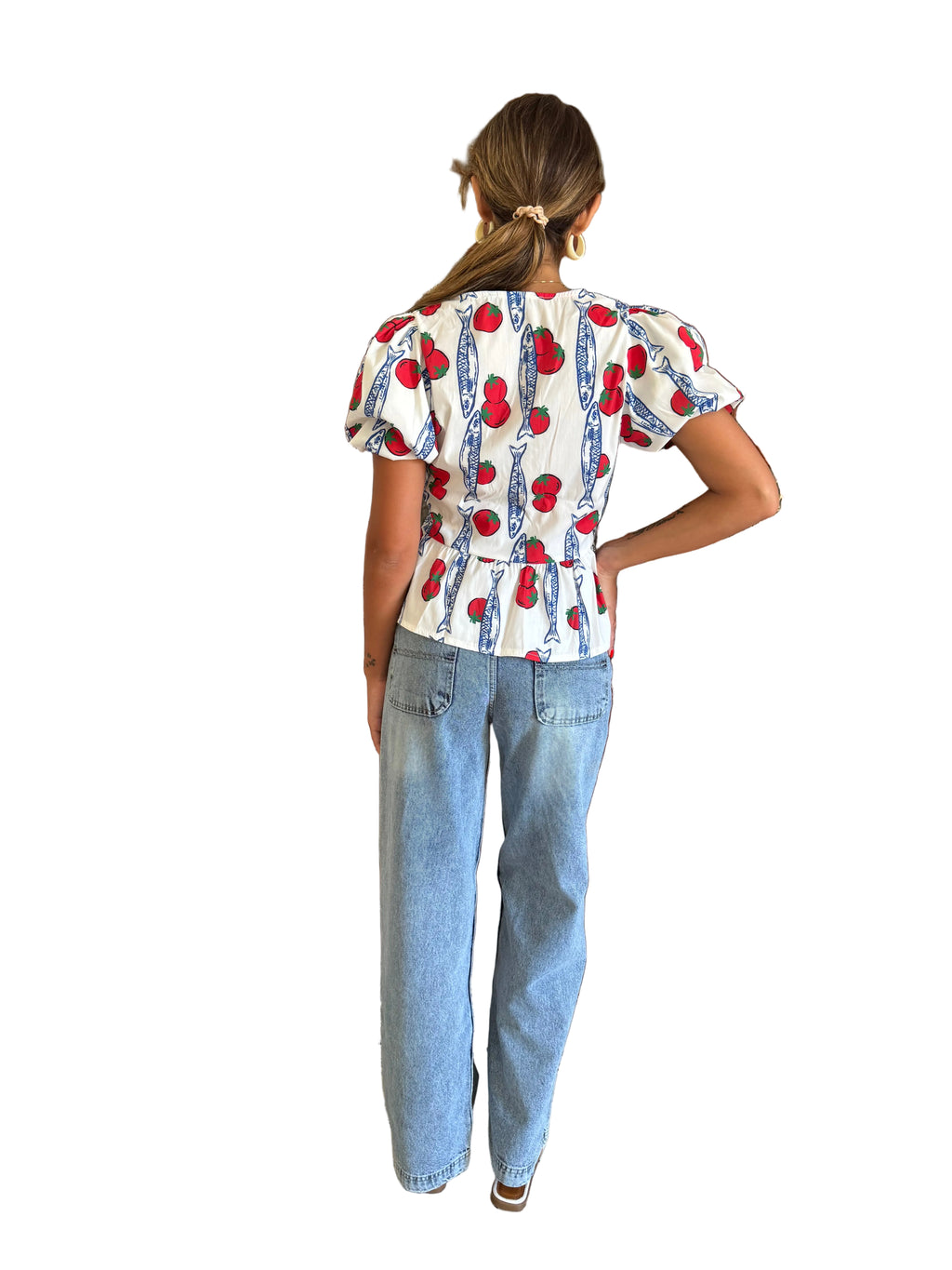 High wasted palazzo blue denim