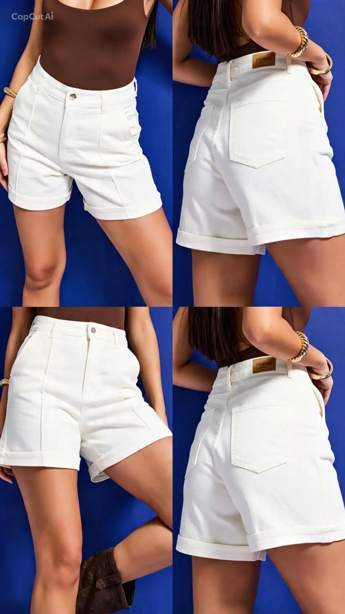 White denim short