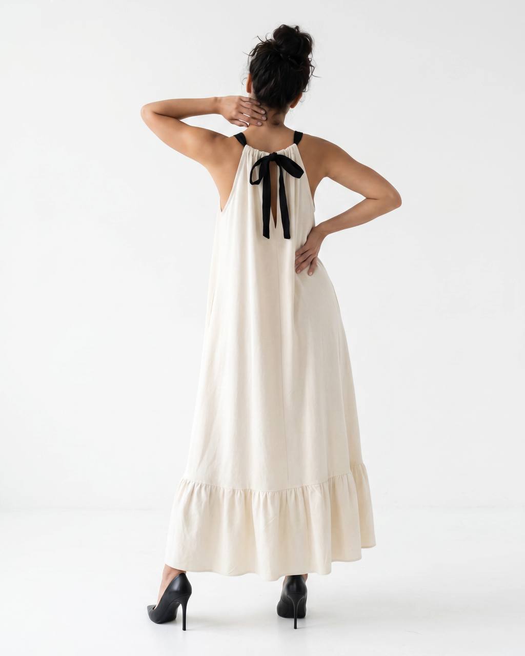Linen maxi dress-beige