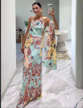 Scarf-Detail One-Shoulder Maxi Dress