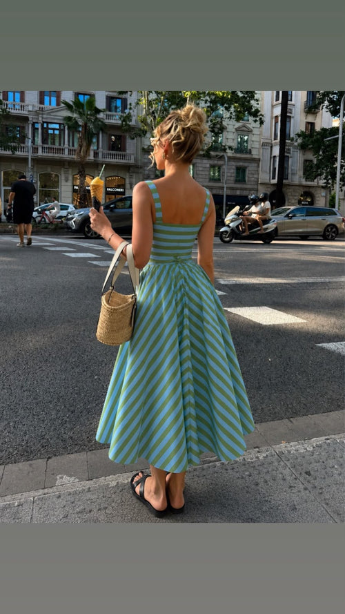 Green & Blue Midi dress