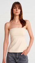 Beige Strapless Tube Top