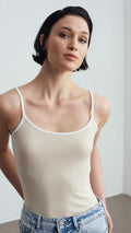 Beige Ribbed Cami Tank