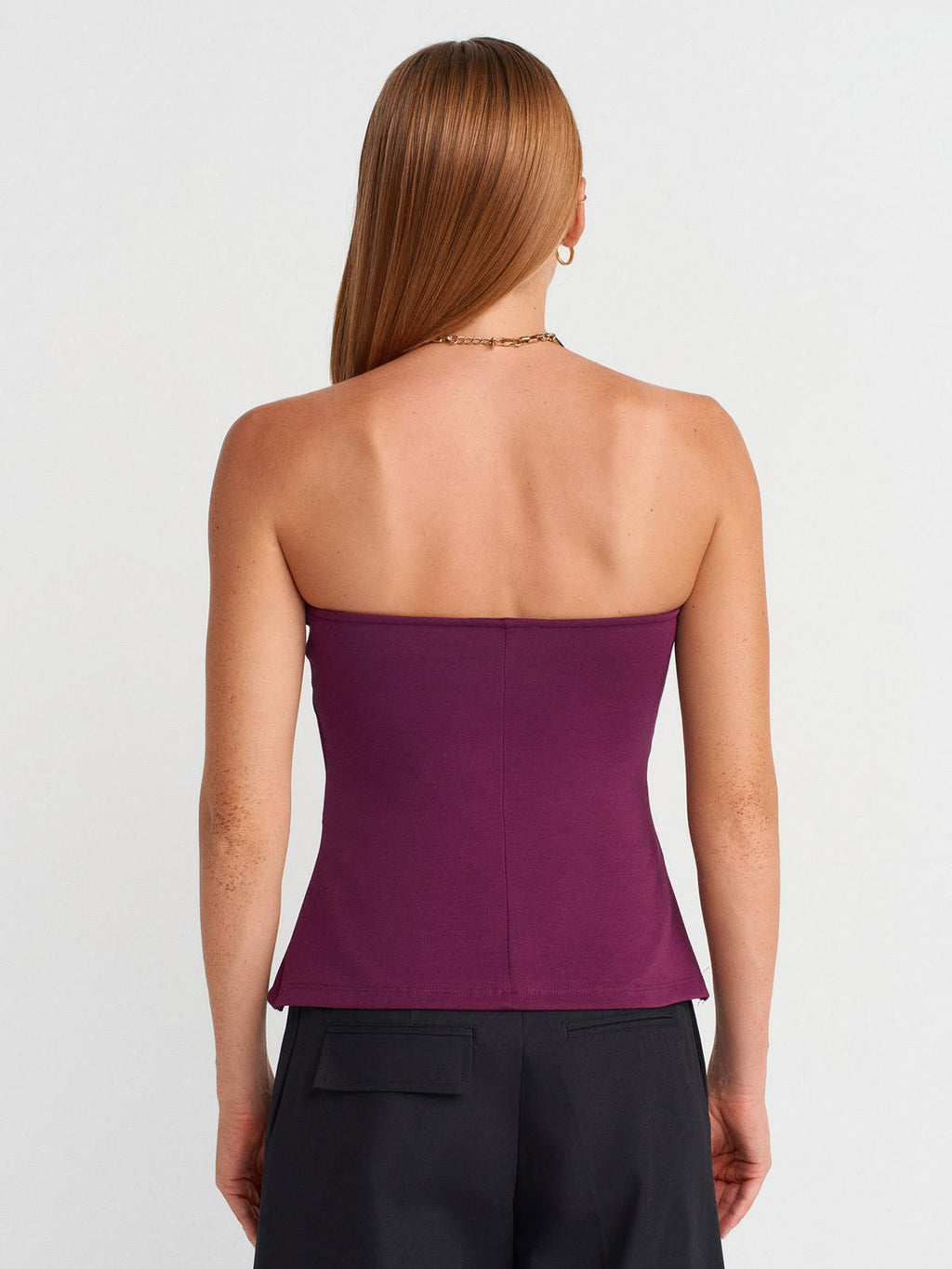 Burgundy Strapless Tube Top