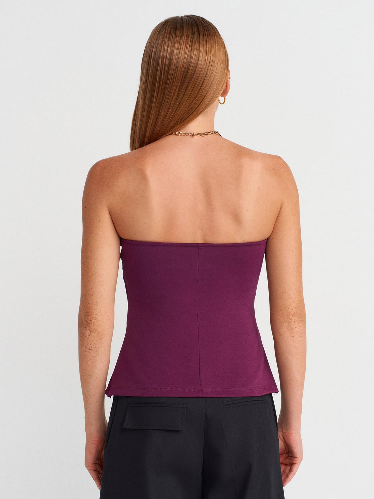Burgundy Strapless Tube Top