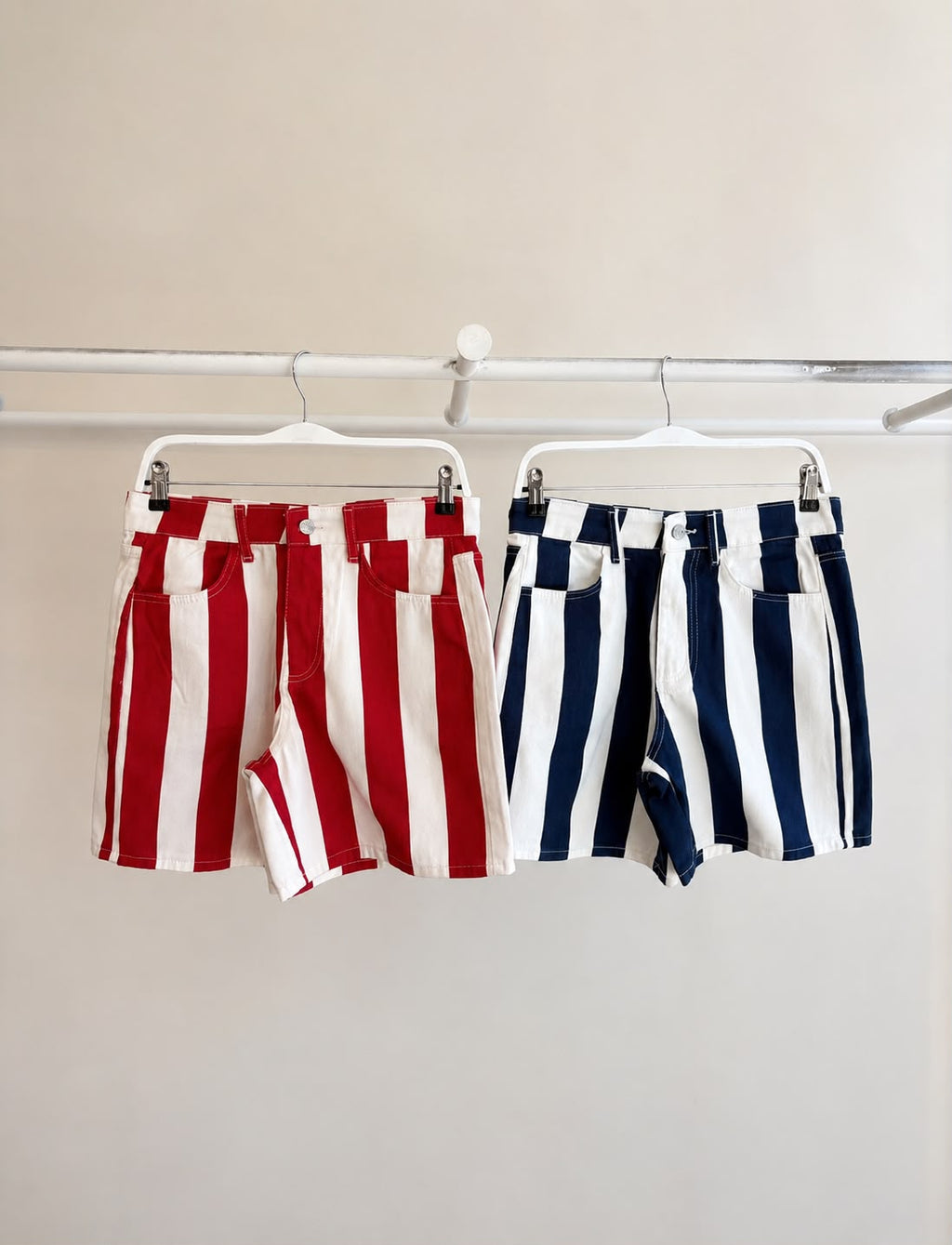 Striped Navy Short